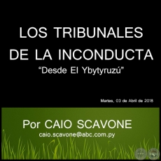 LOS TRIBUNALES DE LA INCONDUCTA - Desde El Ybytyruz - Por CAIO SCAVONE - Martes, 03 de Abril de 2018